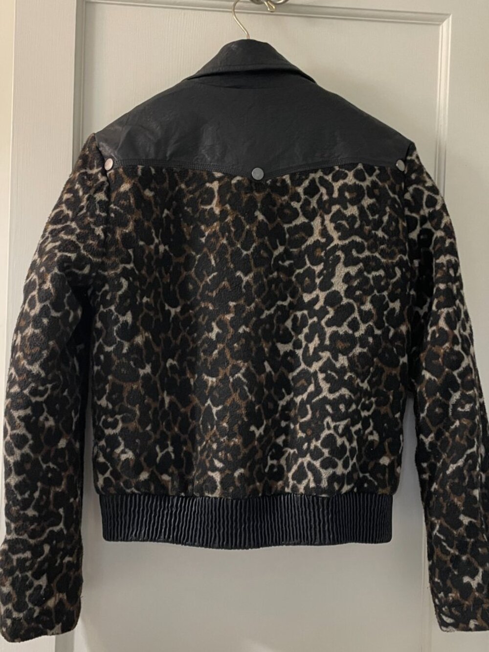 Guess Moto Jacket Faux Leather Cheetah Print Size Medium - Picture 7 of 11